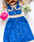 Conjunto de saia longa e cropped laise azul bic Helena - Estilosa Kids / Loja Online Moda Infantil