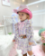 Conjunto de saia, camisa e laço de cabelo xadrez rosa Ana - Estilosa Kids / Loja Online Moda Infantil