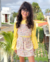 Conjunto de saia tweed e blusa amarelo com laço - loja online