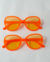 Óculos laranja neon