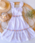 Vestido de laise branco com detalhes coloridos Lúcia