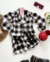 Conjunto Bia de short laço e casaco xadrez preto e branco - Estilosa Kids / Loja Online Moda Infantil