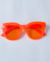 Oculos redondo laranja neon fashion