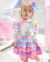 Conjunto de salopete xadrez, camisa e laço de cabelo candy colors Pietra - Estilosa Kids / Loja Online Moda Infantil
