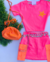 Imagem do Conjunto de short saia e blusa rosa com laranja Lavínia