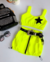 Imagem do Conjunto ViVi neon de saia cargo e top aplicação estrela (opções de cores)