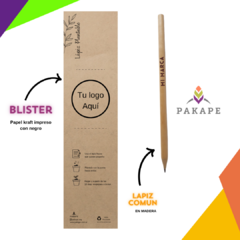 Lapiz de madera Grabado + Packaging blister