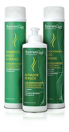 Kit Rulos Ondas Shampoo Acondicionador Activador - Bonmetique