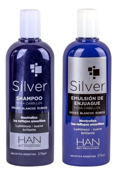 Kit Silver Han Shampoo 350cm3 + Enjuague Neutraliza Amarillo