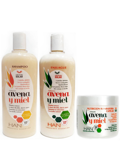 Combo Avena Y Miel Han Shampoo Y Enjuague 500cm3 Másc 200gr