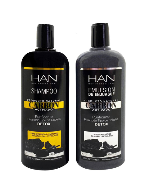 Combo Détox Carbón Activado Shampoo + Acond 500cm3 - HAN