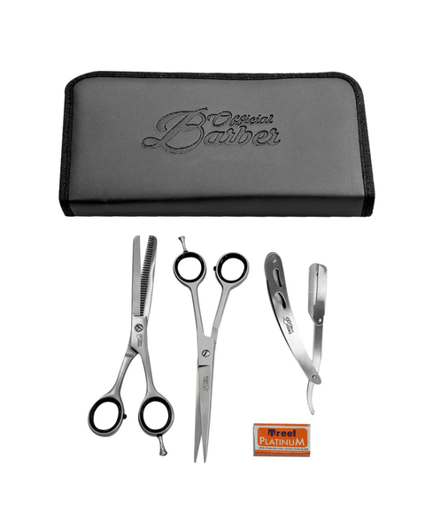 Set de Tijeras Corte + Pulir 7" + Navajin Official Barber