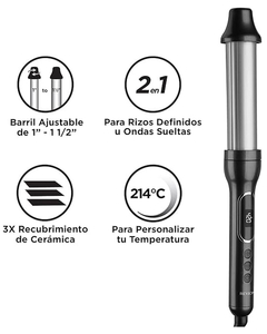 Rizadora Ajustable de Cerámica Perfect Heat Negro - Revlon en internet