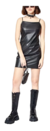 Vestido Corto Simil Cuero Mujer 47 Street Leather Sin Mangas (41129504)