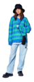 Sweater Jacquard Mujer 47 Street Striped Escote V (1189213) en internet
