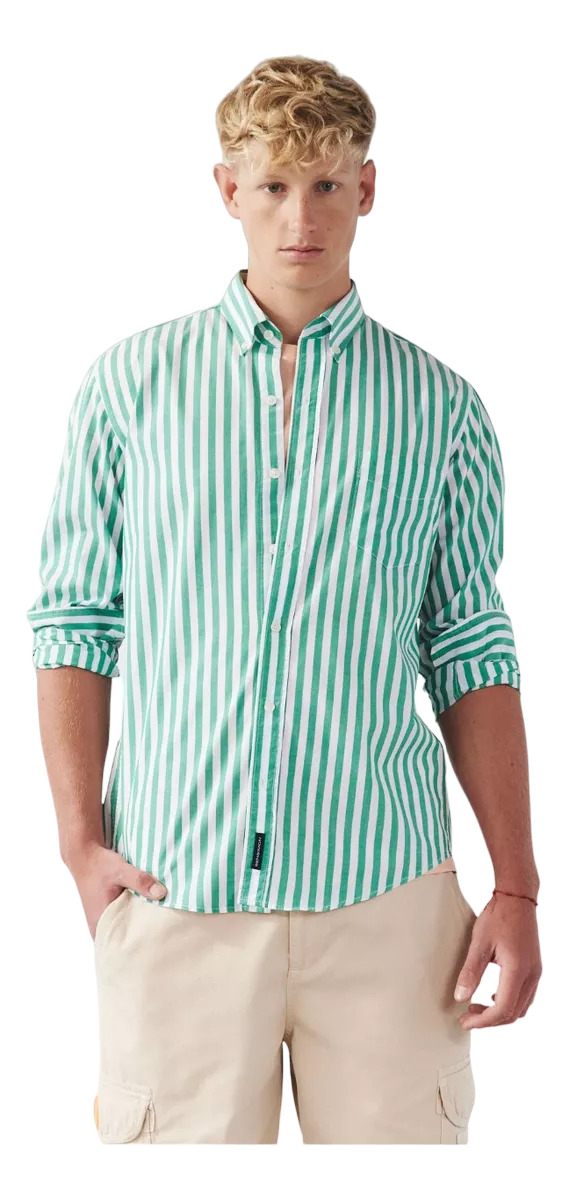Camisa Hombre Bensimon Castex Rayas Manga Larga 41143