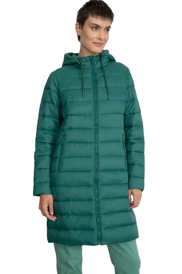 Campera Larga Polyester Mujer Portsaid Light Long Roma Con Capucha AP730830