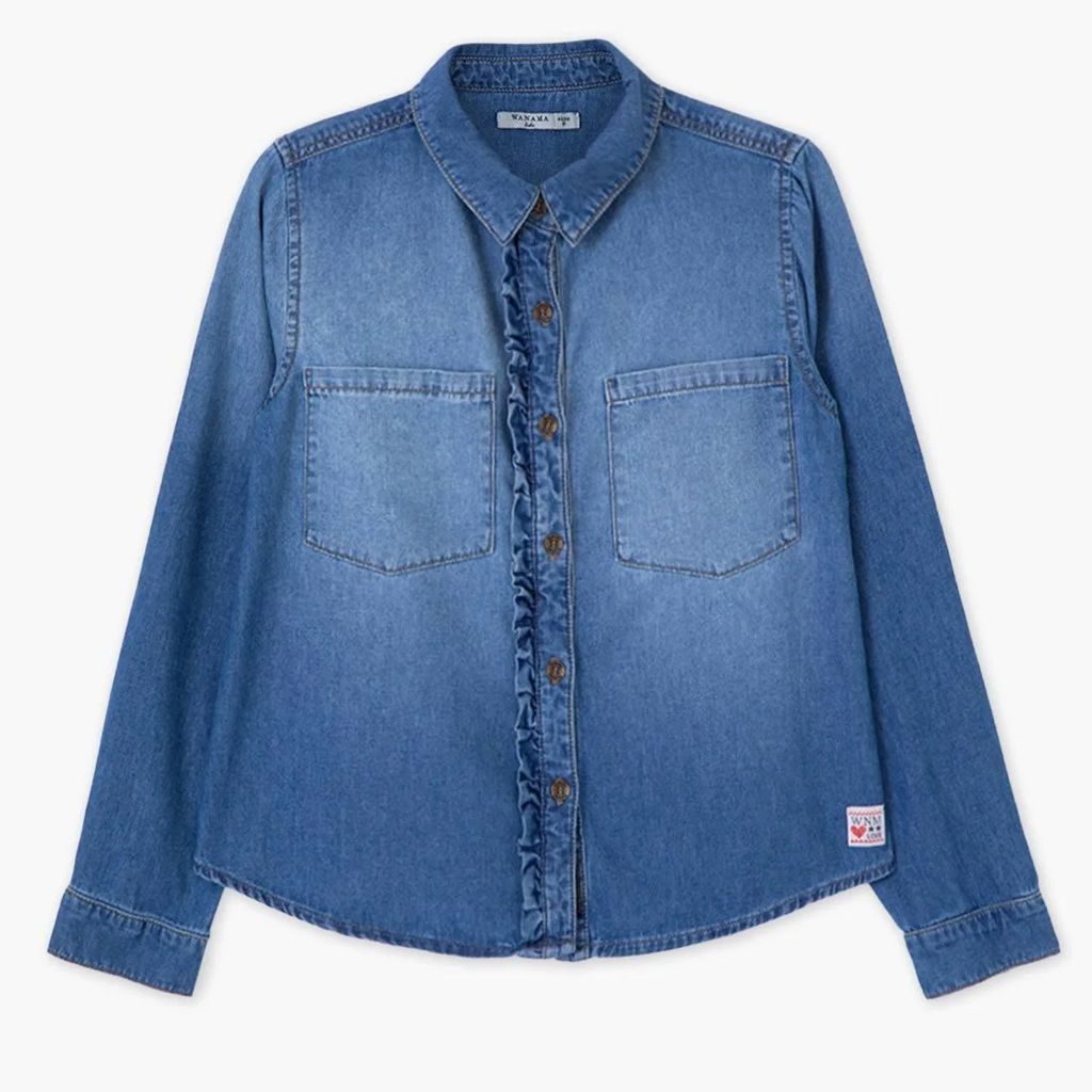 Camisa Jean Nina Wanama Kids Rochi Volados 113K3300