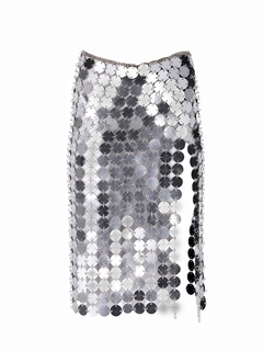 SKIRT MIDI SILVER >reversible<