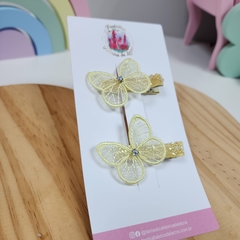 Hair Clip Borboleta Organza (Parzinho) - Fantástica Fábrica de Laços