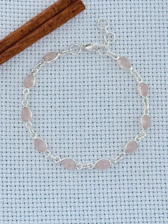 Pulseira em prata 925 com quartzo rosa (35/21U650189) - comprar online