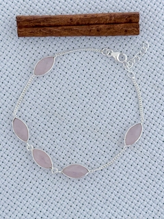 Pulseira em prata 925 com quartzo rosa (35/21U460109)