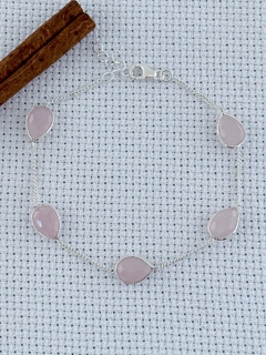 Pulseira em prata 925 com quartzo rosa (35/21U530119) - comprar online