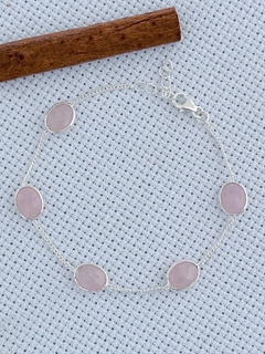 Pulseira em prata 925 com quartzo rosa (35/21U480109)