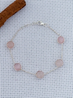 Pulseira em prata 925 com quartzo rosa (35/21U460109) - comprar online