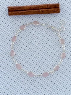 Pulseira em prata 925 com quartzo rosa (35/21U650189)