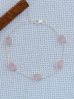 Pulseira em prata 925 com quartzo rosa (35/21U480109) - comprar online