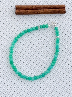 PULSEIRA EM ESMERALDA com detalhe em prata 925 (50/07U120169)