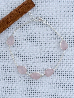 Pulseira em prata 925 com quartzo rosa (35/21U510119) - comprar online