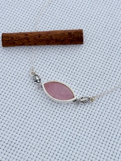 Colar em prata 925 com quartzo rosa (35/21U1170259)