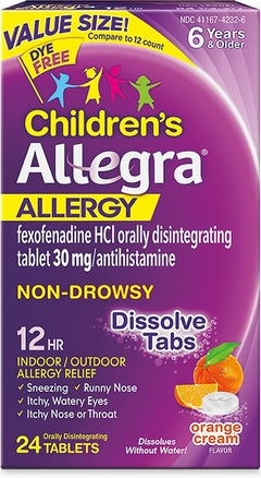 Children's Allegra Non-Drowsy Antihistamine Meltable Tablets