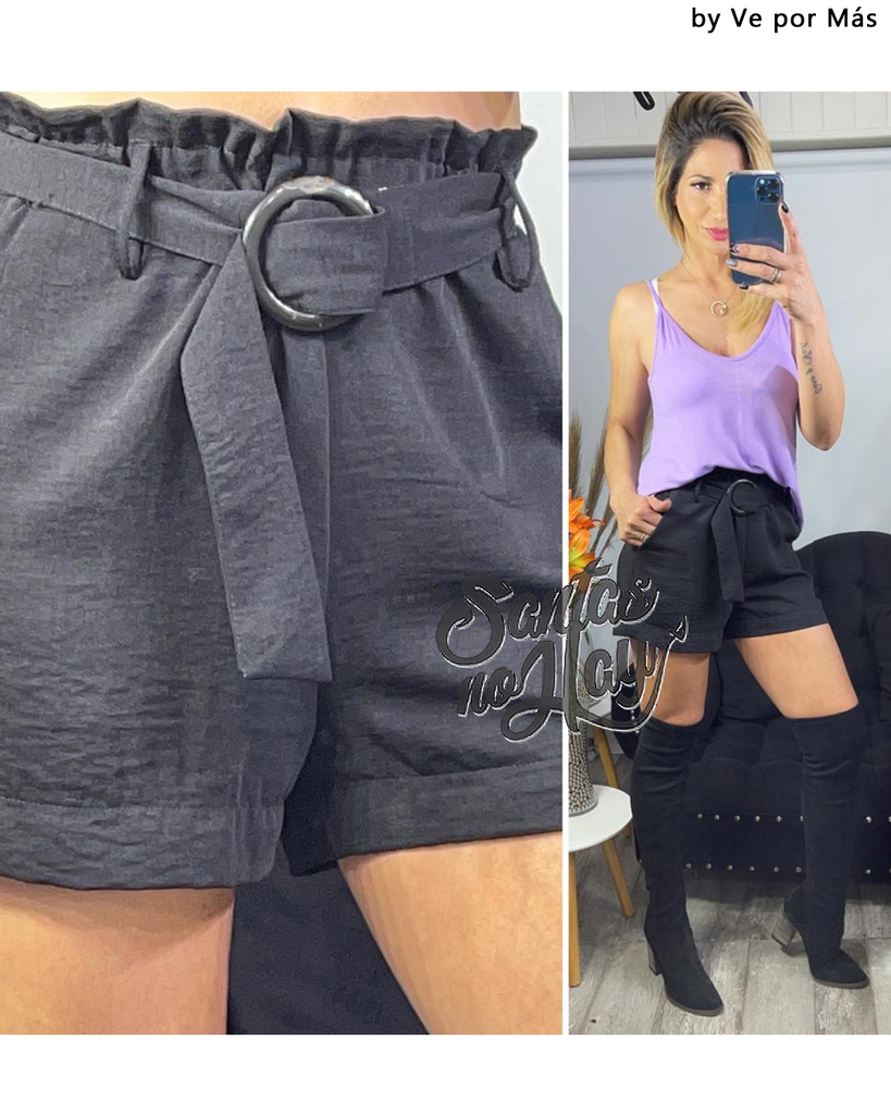 Short con cinto y bolsillos xtalle santas no hay