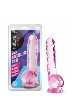 Naturally Yours - 8 Inch Crystalline Dildo - Rose