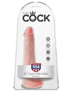 KING COCK 6" COCK WITH BALLS - LIGHT
