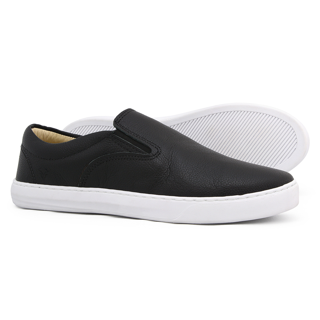 Slip On Preto Floater - WEST BULLS - Qualidade em couro