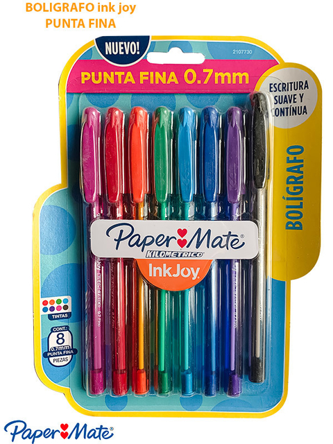 Bolígrafo kilométrico retráctil gel con 8 colores. – Du Papier