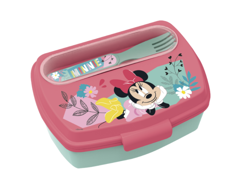 Sandwichera rectangular con cubiertos Minnie Mouse