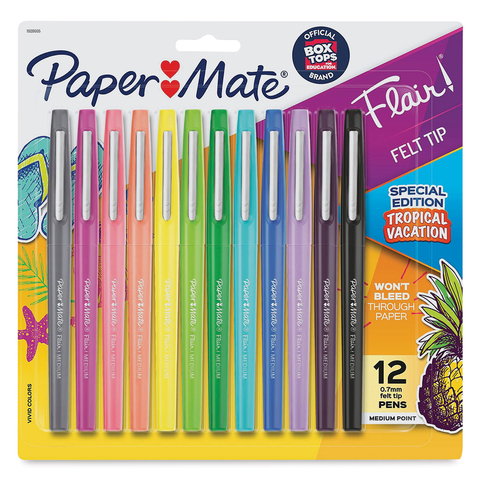 Marcadores Paper Mate Flair Tropical x12