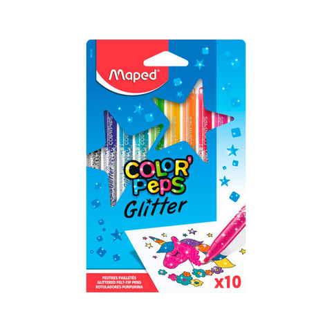 Marcadores Maped glitter x10