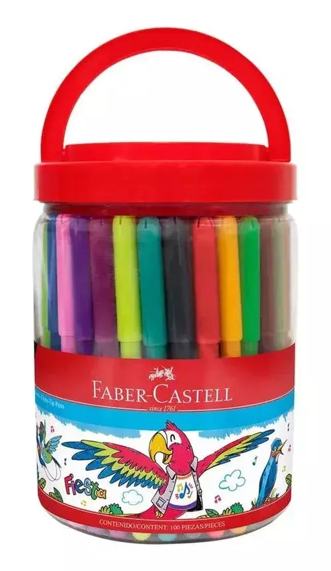 Balde de marcadores Faber Castell x100 piezas