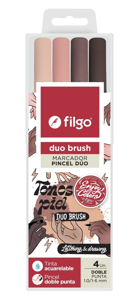 Marcadores Duo Brush Filgo x4
