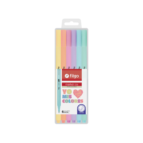 Marcador Filgo Marker pastel x6