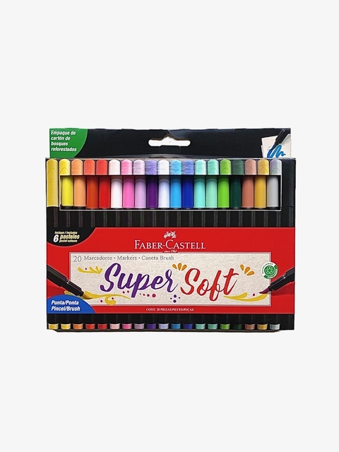 Marcadores Faber Castell supersoft brush x20