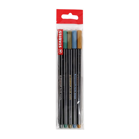 Marcadores Stabilo Pen 68 metalizados x5