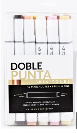 Marcadores Touch New Doble punta Skin Tones x12