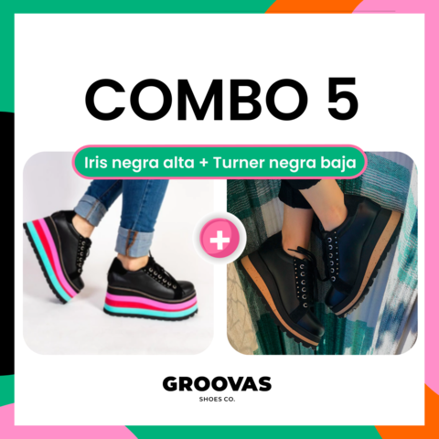 Combo 5: Iris Negra Alta + Turner Negra Baja